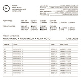 ミカ・ヴァイニオ、池田亮司、アルヴァ・ノト 『Live 2002』 匠3名による最初で最後のコラボ・ライヴが初音源化